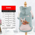 Brown cotton pet dog sweatshirt showing front design with size options from XS to 2XL