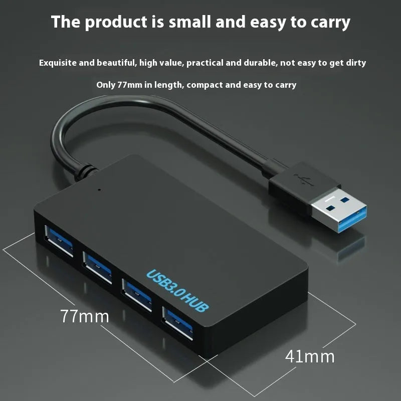 USB 3.0 multi-port extender cable with 20cm length showing Type-C connector and four additional USB ports