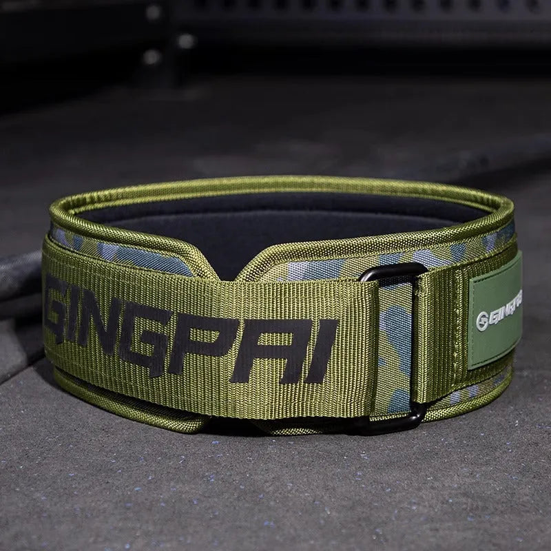 Abdominal training belt with lumbar support for weightlifting exercises in multiple colour options