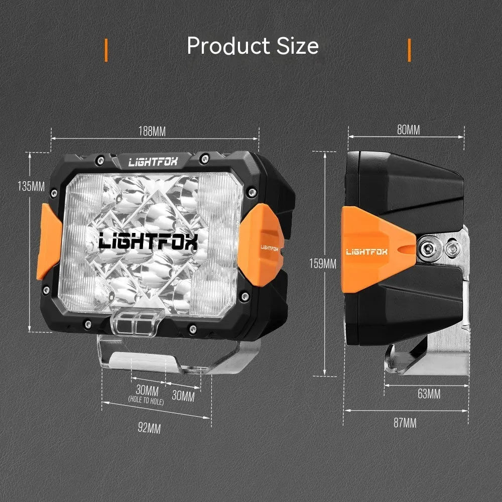 Universal LED front bumper light kit with black aluminium housing for off-road vehicle retrofitting
