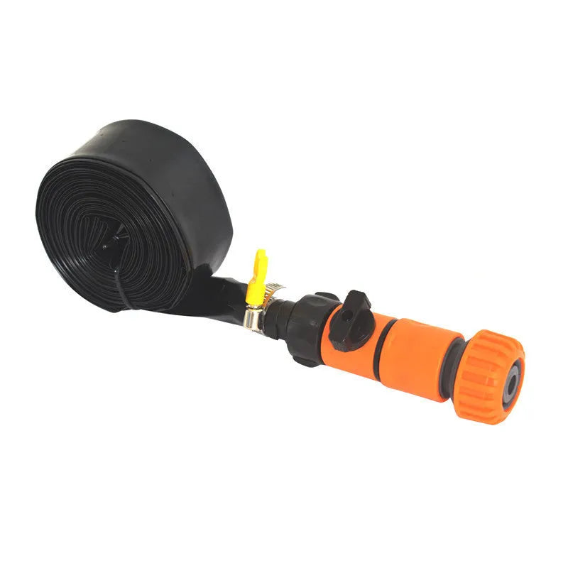 Portable garden sprinkler with solar water cooling in blue or orange with PVC switch