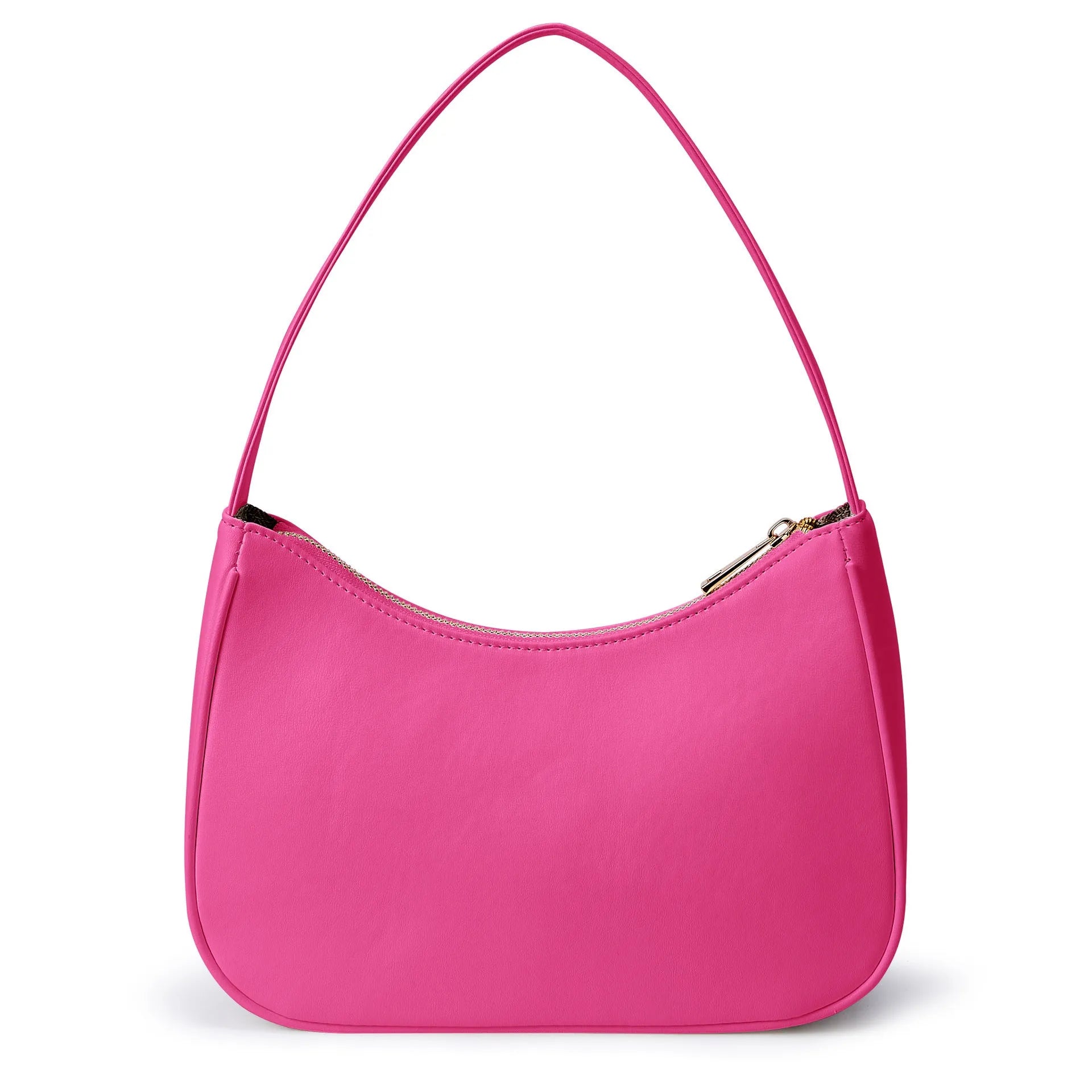 Retro-style waterproof PU shoulder bag in multiple colour options including apricot and glitter