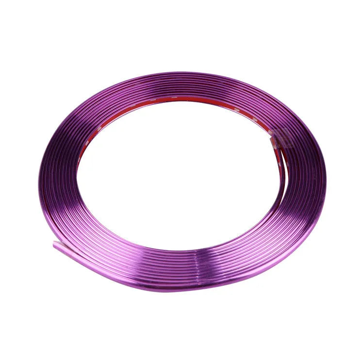 Purple metallic wheel trim sticker roll for vehicle hub decoration and protection
