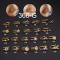Heart-shaped non-piercing nose ring clip in brass alloy with AAA zircon crystal, gold finish, 11mm clip length