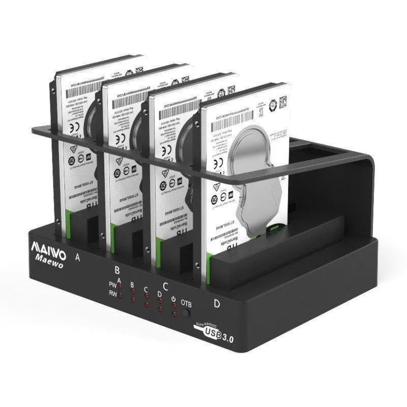 Four-bay external hard drive enclosure for 2.5 inch SATA drives