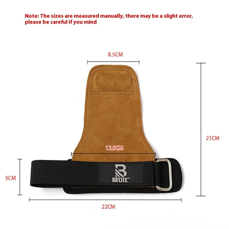 Brown fitness wrist protector for horizontal bar exercises and pull-up training