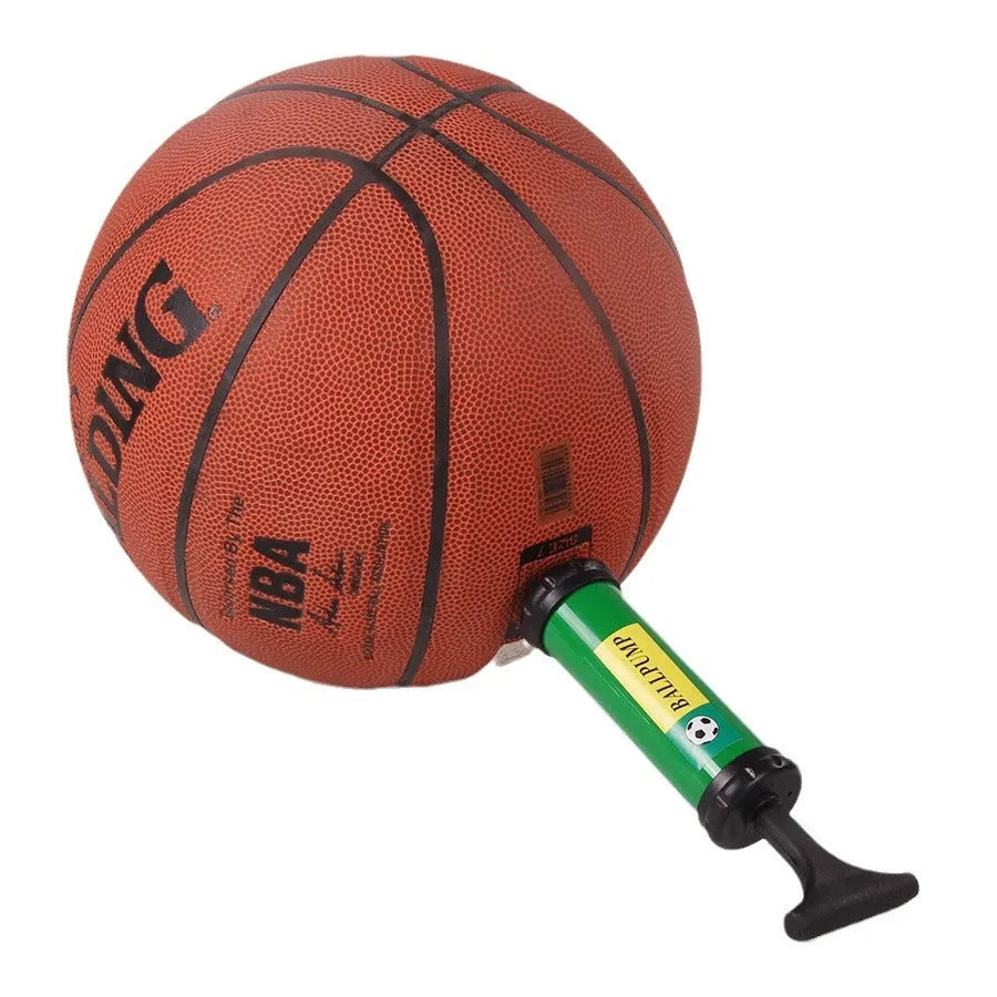 Mixed colour plastic manual pump for sports balls and balloons with portable cylinder design