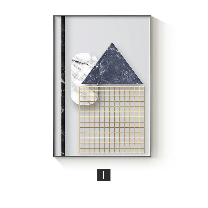 Abstract geometric pattern canvas wall poster in multiple size options