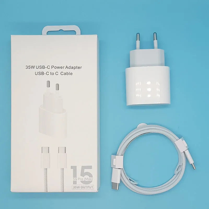 PD20W mobile phone charger with American and European plug options showing USB port