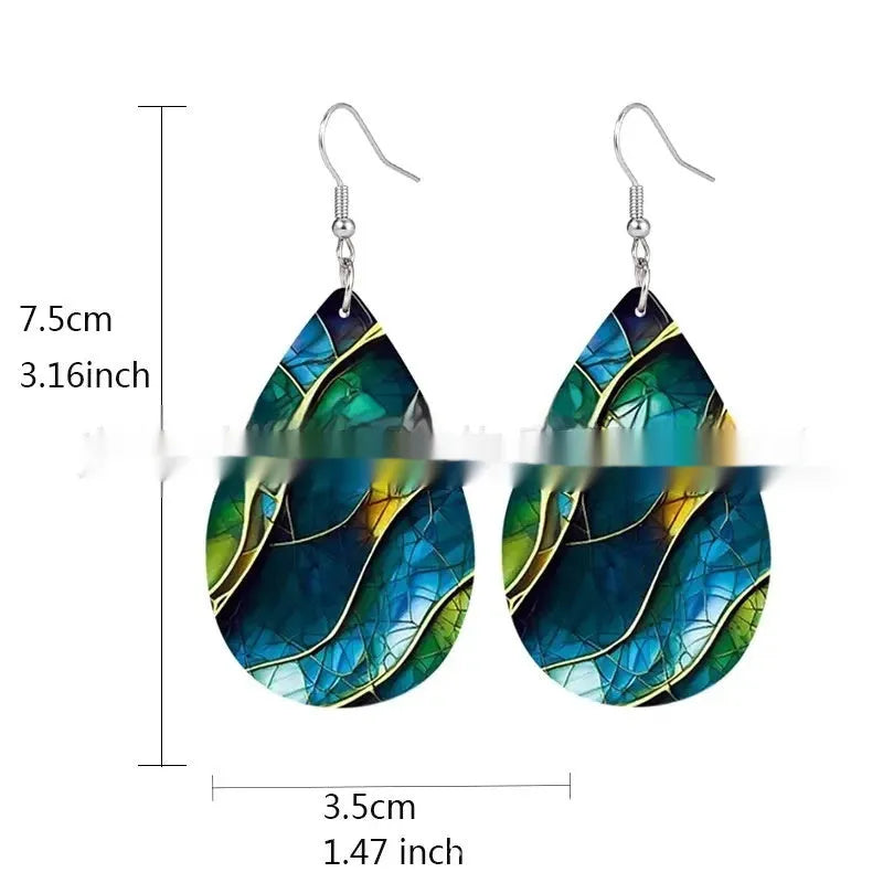 Acrylic flat branch knot drop earrings with personality style design