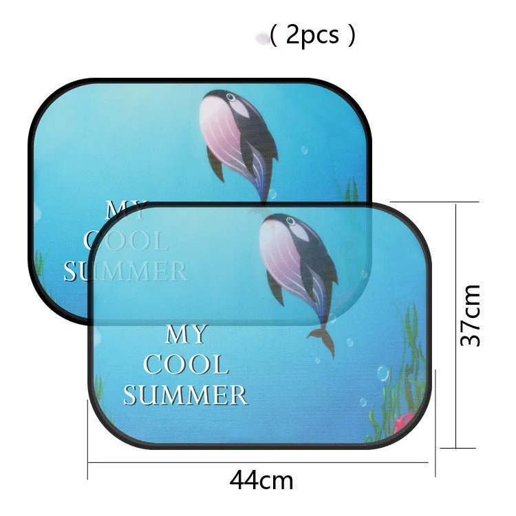Electrostatic adsorption car sunshade pair for vehicle side windows in nylon mesh
