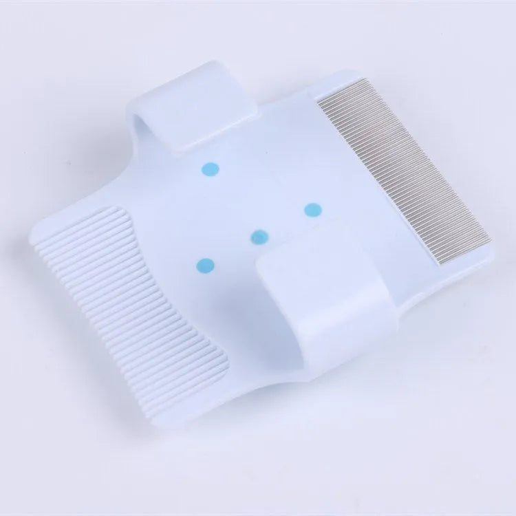 Blue multifunctional pet grooming comb for dogs with floating hair removal and massage features