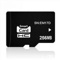 256MB TF memory card on white background, showing compact 11mm by 15mm size.