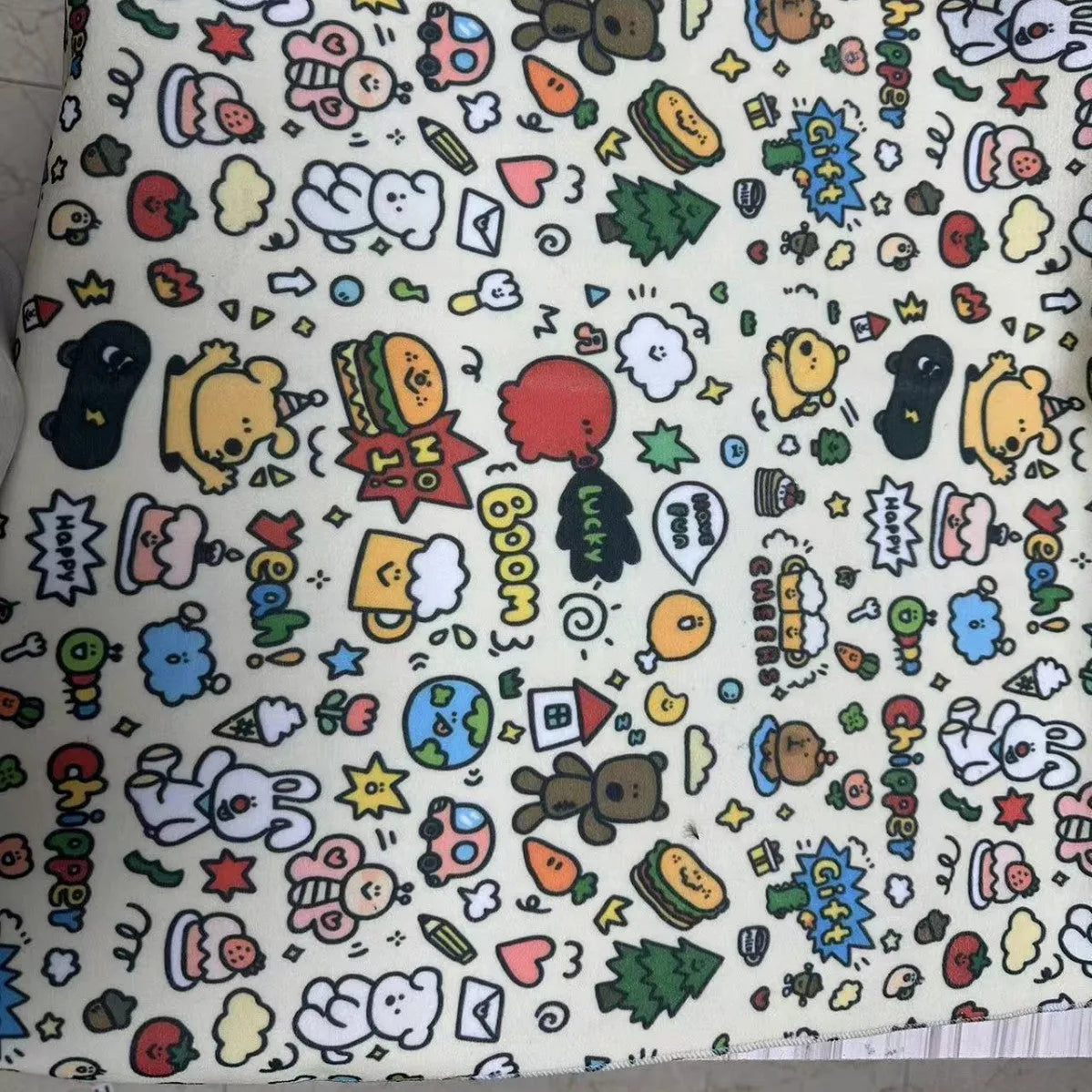 Cartoon printed cat cloth cosmetic bag in nylon fabric with animal designs