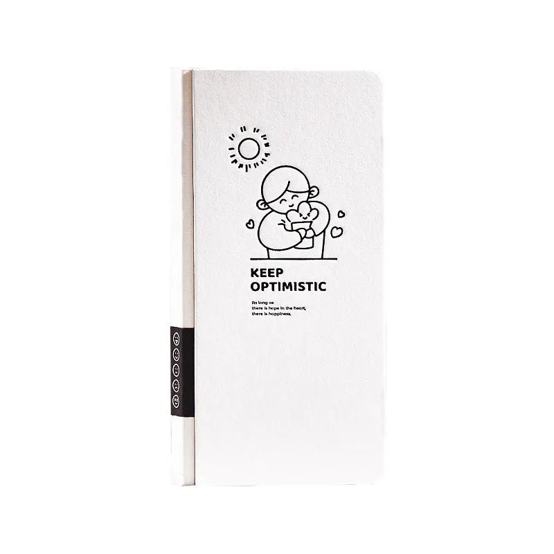 Simple style plaid journal book with paper cover and stickers in packaging