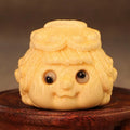 Golden Toad Princess bamboo ornament carving measuring 5.0cm with cute style design