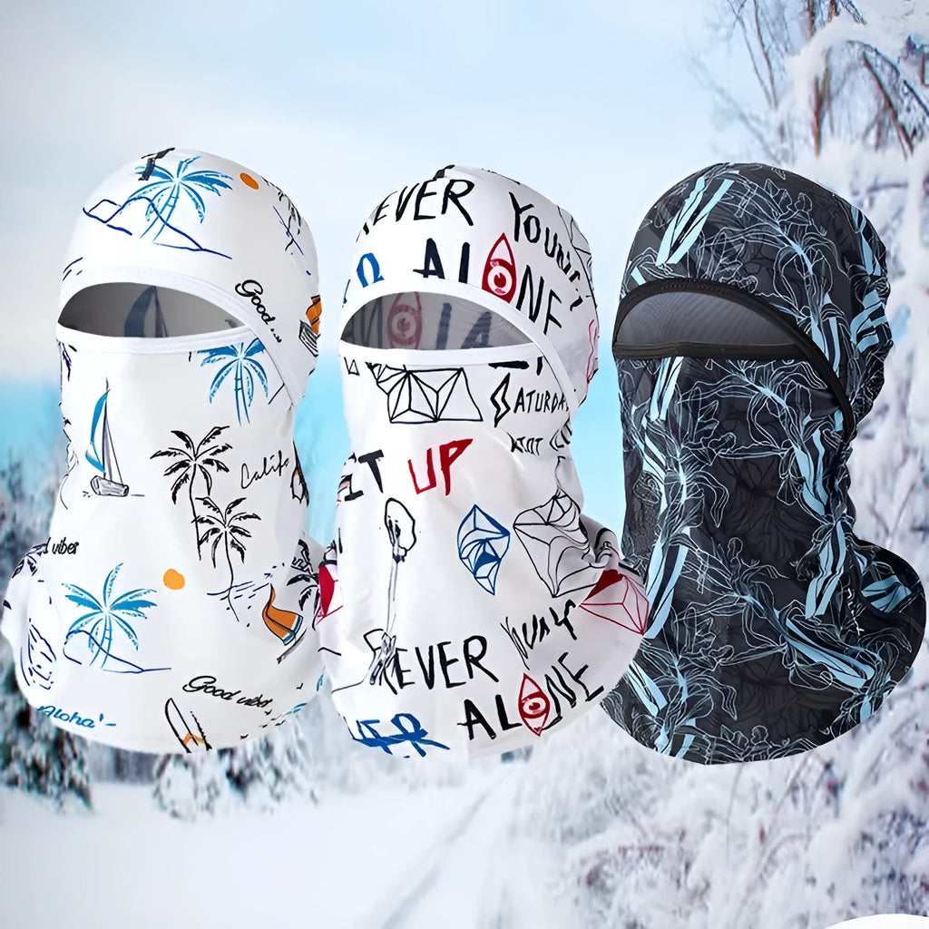 Cotton motorcycle riding head cover with dome cap design and included gloves for autumn winter travel protection