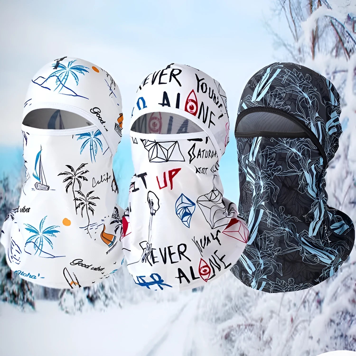 Cotton motorcycle riding head cover with dome cap design and included gloves for autumn winter travel protection
