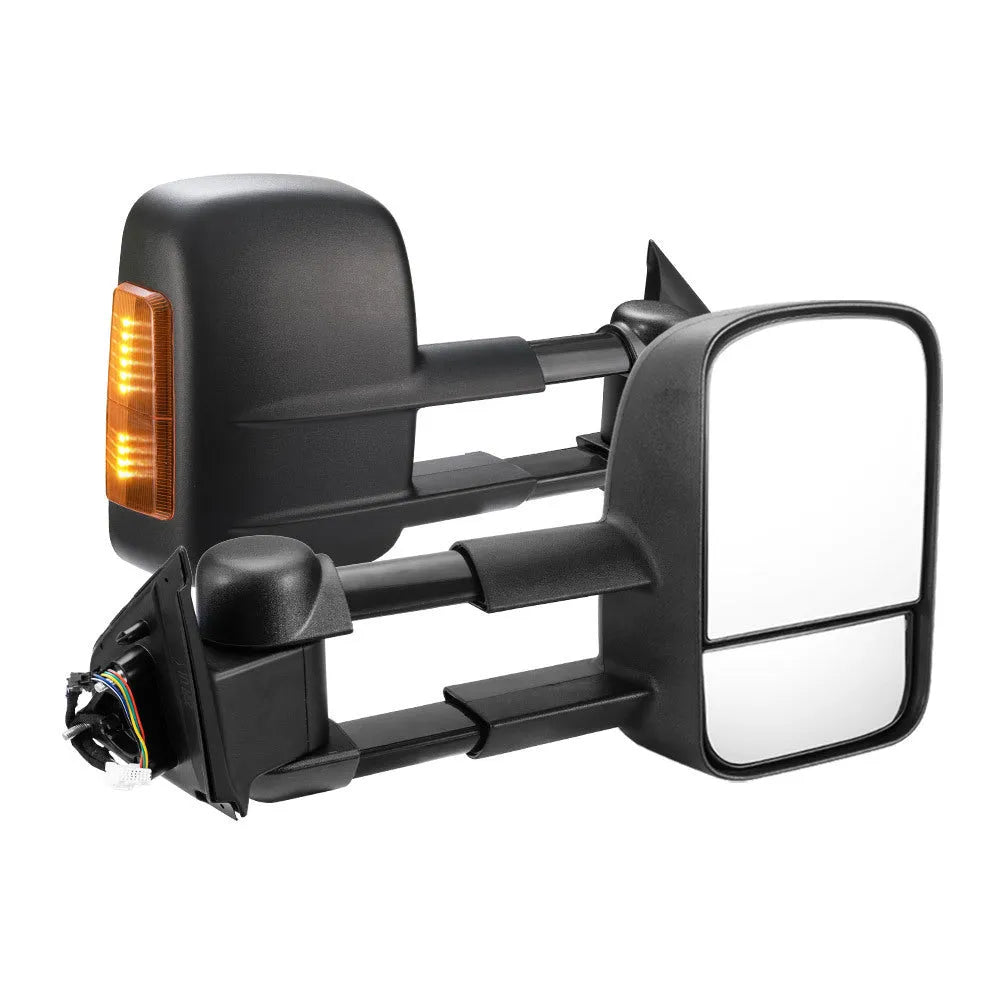 Black electric side mirror with integrated light for Nissan NP300 D23 2015-on