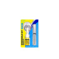 Car windshield crack repair kit showing plastic tool and glass corrector solution bottle