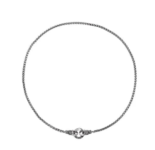 Minimalist S925 sterling silver clavicle necklace for women on a model.