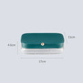 Modern minimalist jewelry storage box with multi-layer compartments in green colour