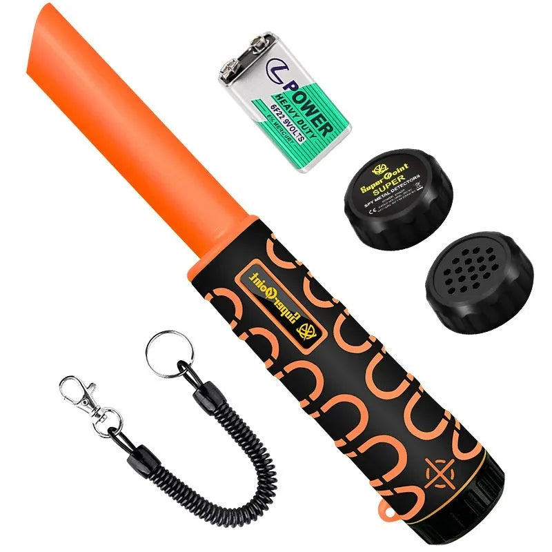 Fully waterproof outdoor metal detector 300x80x80mm green without battery with leather case