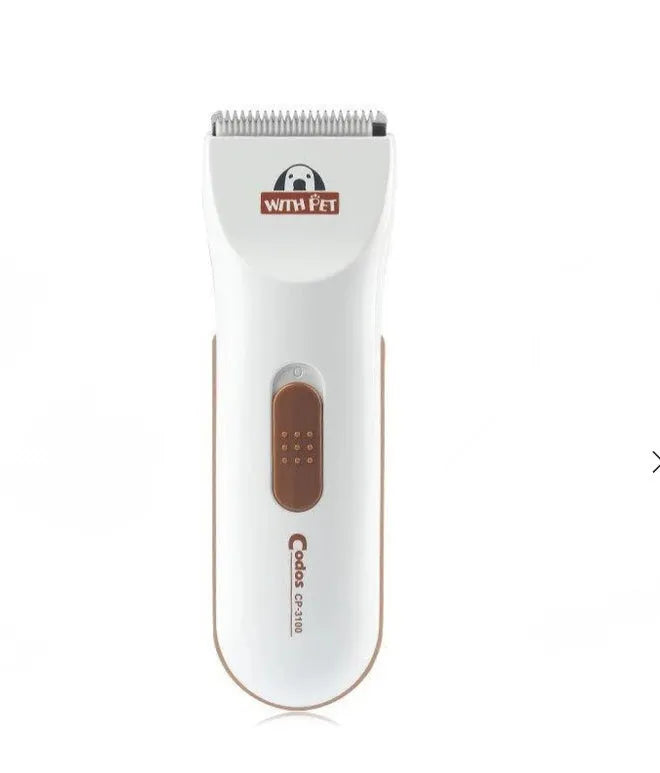 White electric pet clipper with ceramic blade for grooming dogs and cats