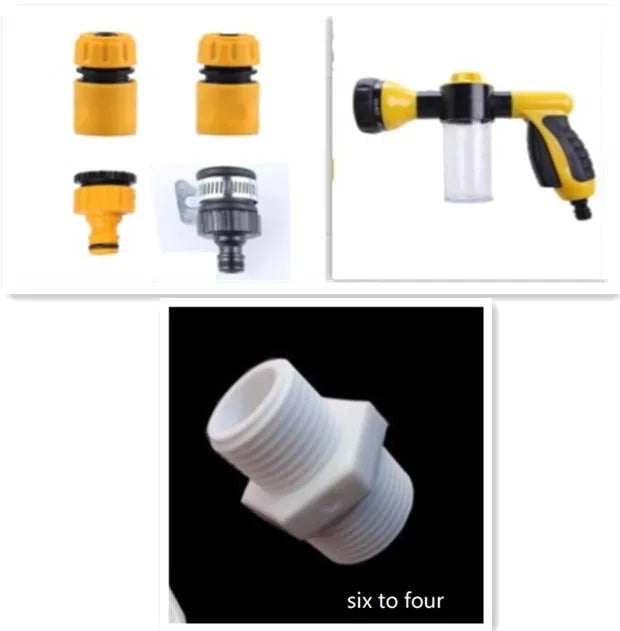Green high pressure foam spray gun with adjustable nozzle for car washing and garden watering