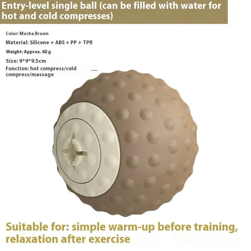 Oil Fruit Green and Caramel Mocha coloured massage balls for cold and hot compress therapy