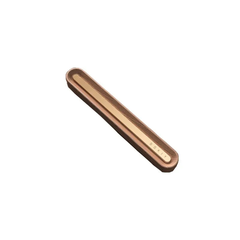 Solid long strip car vent aromatherapy ornament in walnut and metallic grey colours with two sticks