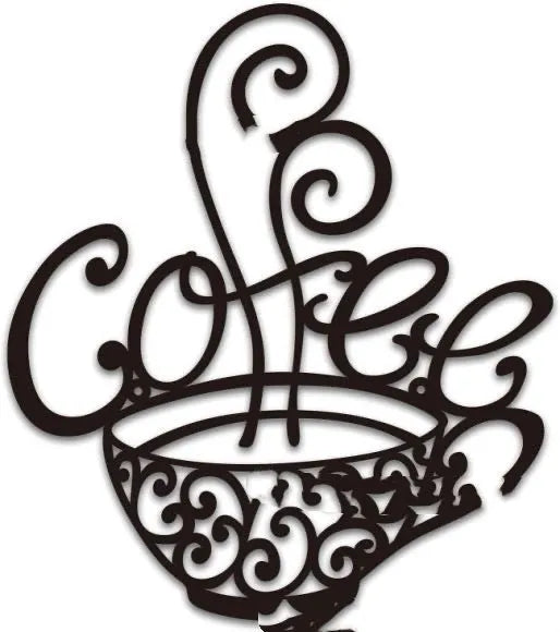 Black iron wall decoration with English letter silhouette, modern style, 26x28cm.