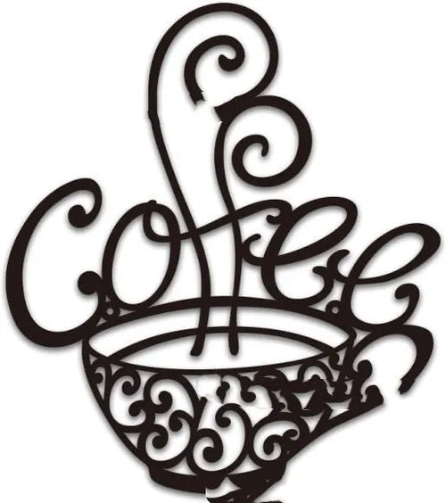 Black iron wall decoration with English letter silhouette, modern style, 26x28cm.