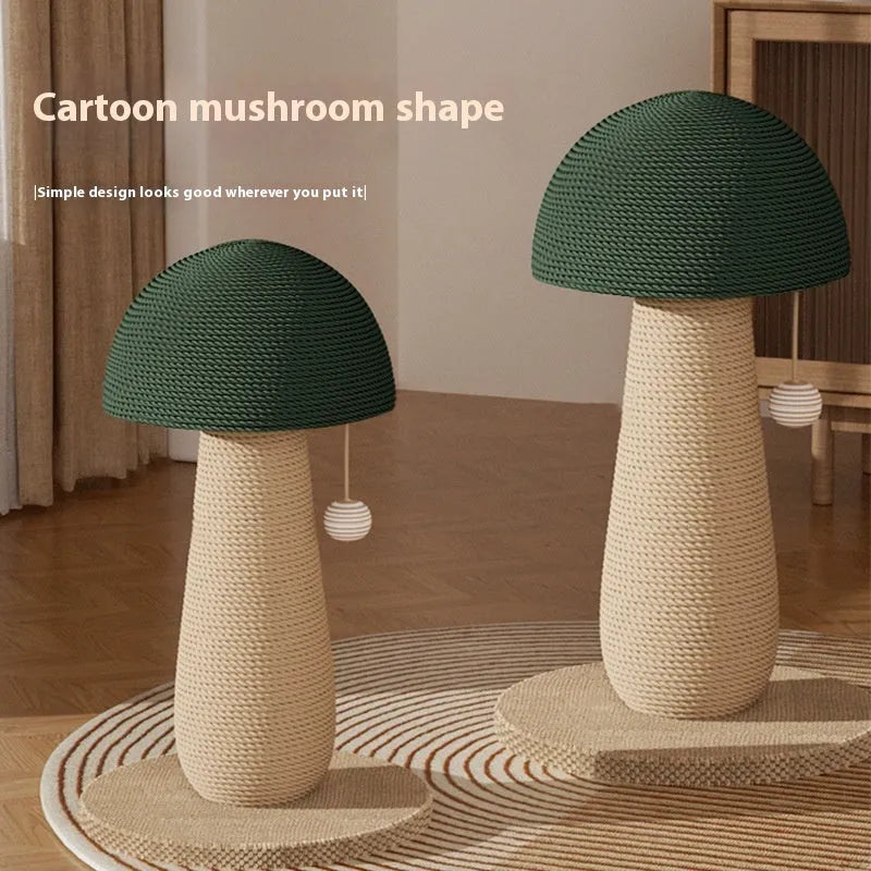Sisal jute mushroom cat scratching board with ball option, wear-resistant and no dandruff