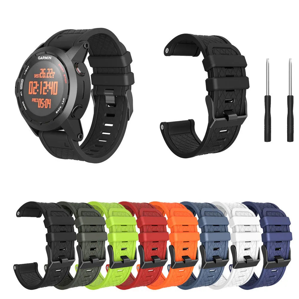 26mm silicone watch strap for Jiaming watches in multiple colour options showing sport style