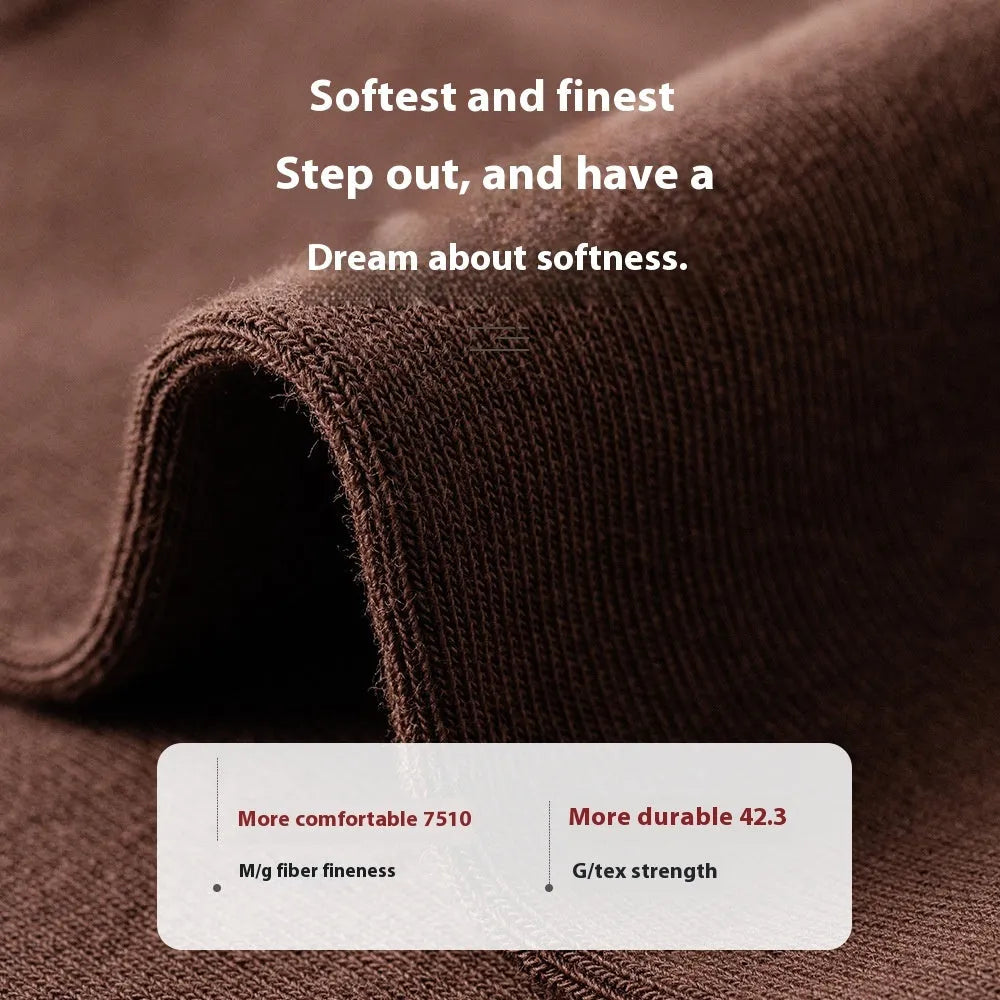 Men's pure cotton mid-calf business socks in solid colours with sweat absorption and deodorant function
