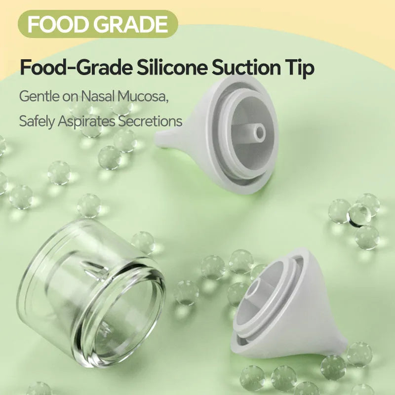 White electric silicone nasal aspirator for children with anti-backflow design