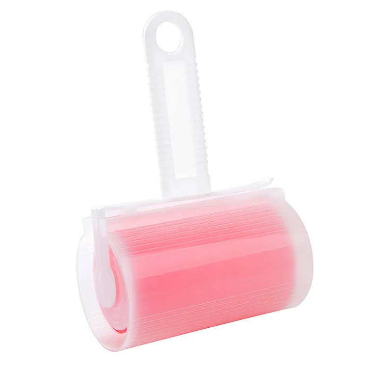 Blue reusable washable lint roller with protective cover for removing pet hair from clothes