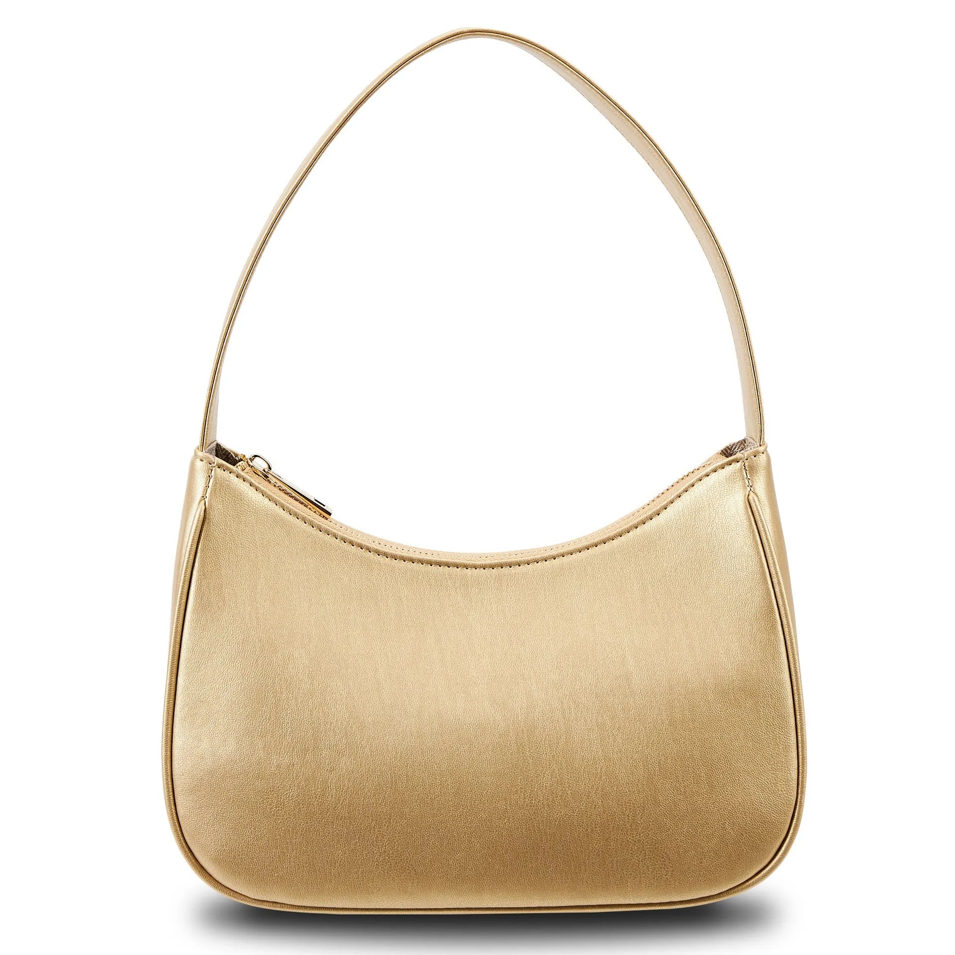 Retro-style waterproof PU shoulder bag in multiple colour options including apricot and glitter