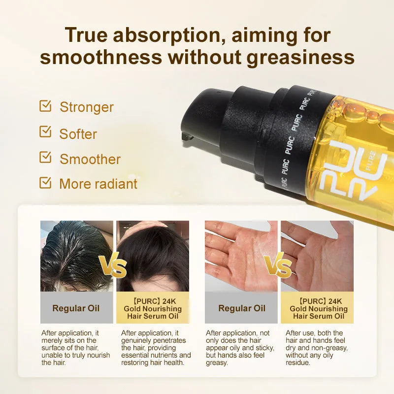 Yellow 50ml bottle of curly hair repair and scalp care essential oil.