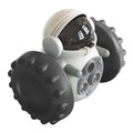 Self-balancing dog treat dispenser toy with roller design for small dogs and cats