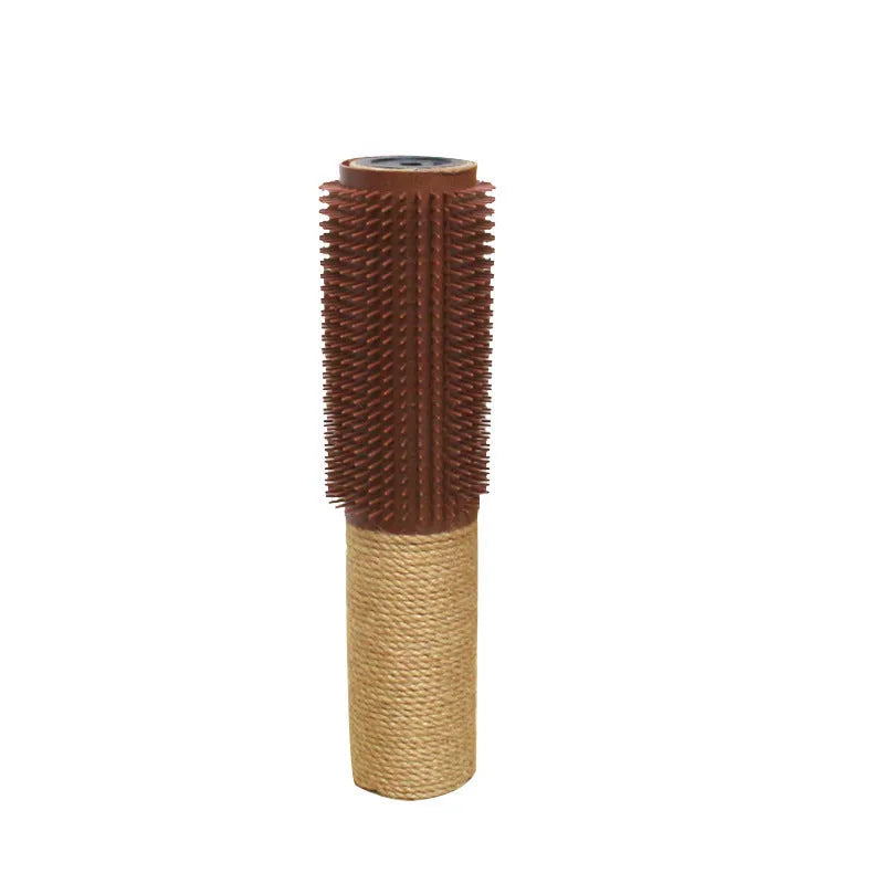 Brown or grey sisal scratching post for cats, measuring 30cm tall.