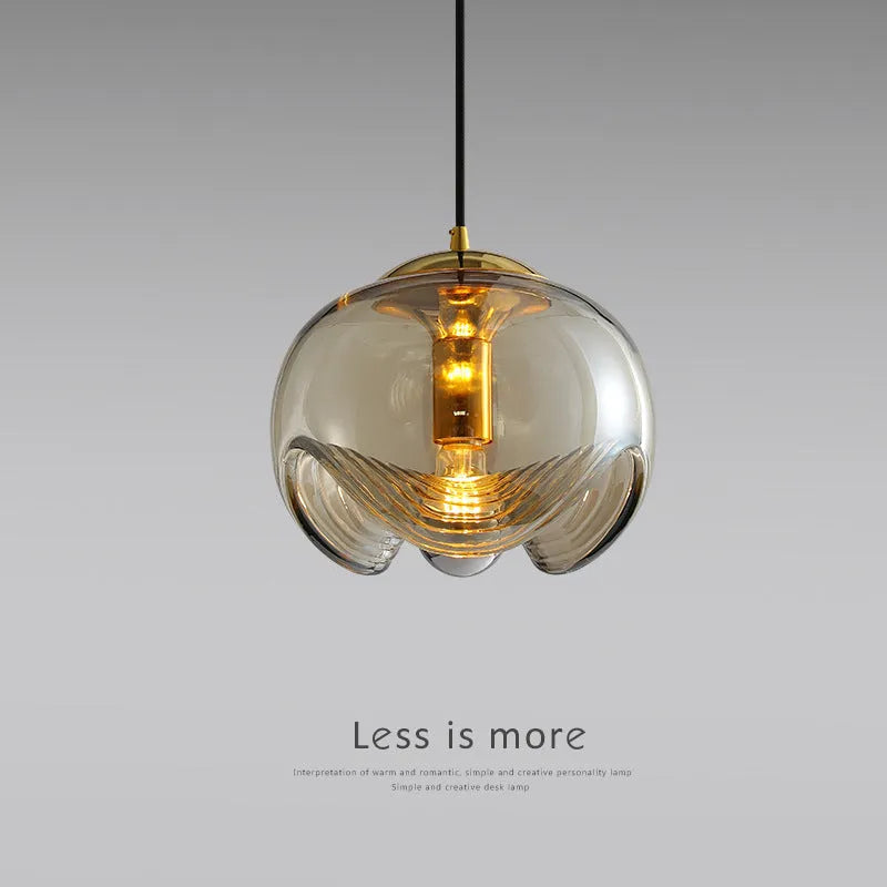 Modern minimalist glass bedside chandelier lamp with a 250mm size.