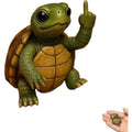 Mini resin animal middle finger ornament doll showing vertical gesture, available in seven animal styles