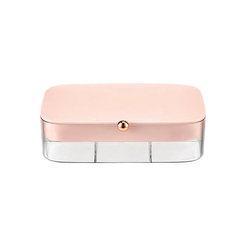 Modern minimalist jewelry storage box with multi-layer compartments in green colour