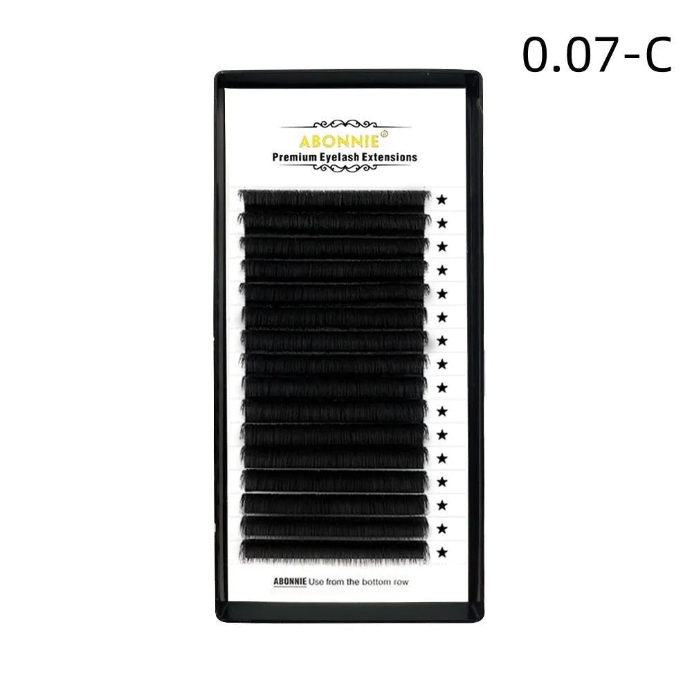 16-row dense false eyelashes made from mink hair on a matte wool band, showing length options from 8mm to 18mm.