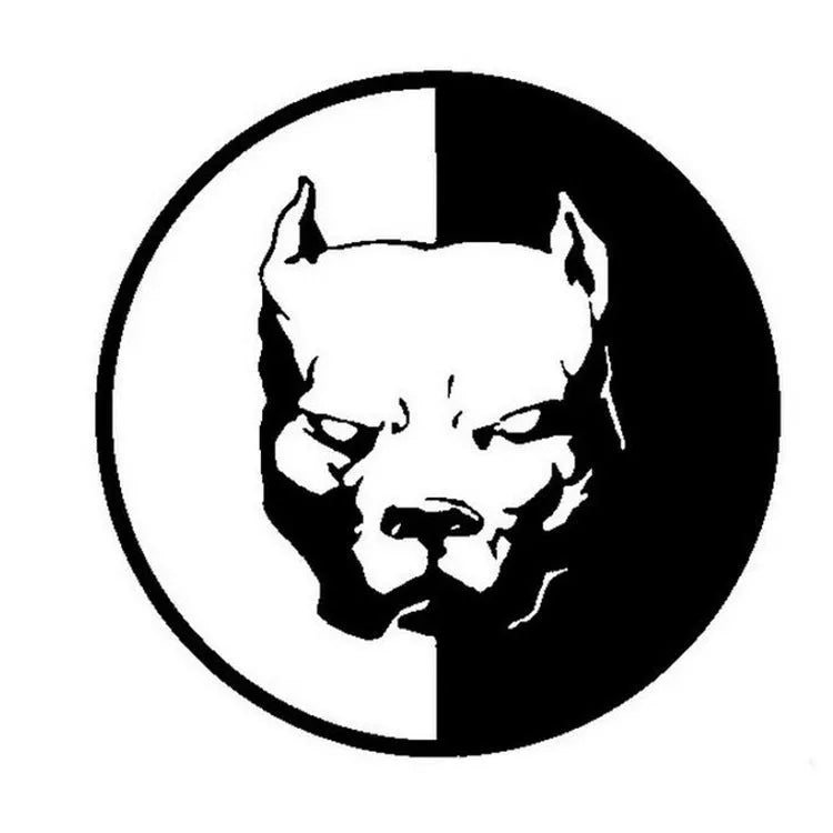 Reflective bulldog superhero car sticker measuring 12x12cm in black, white, or red colours