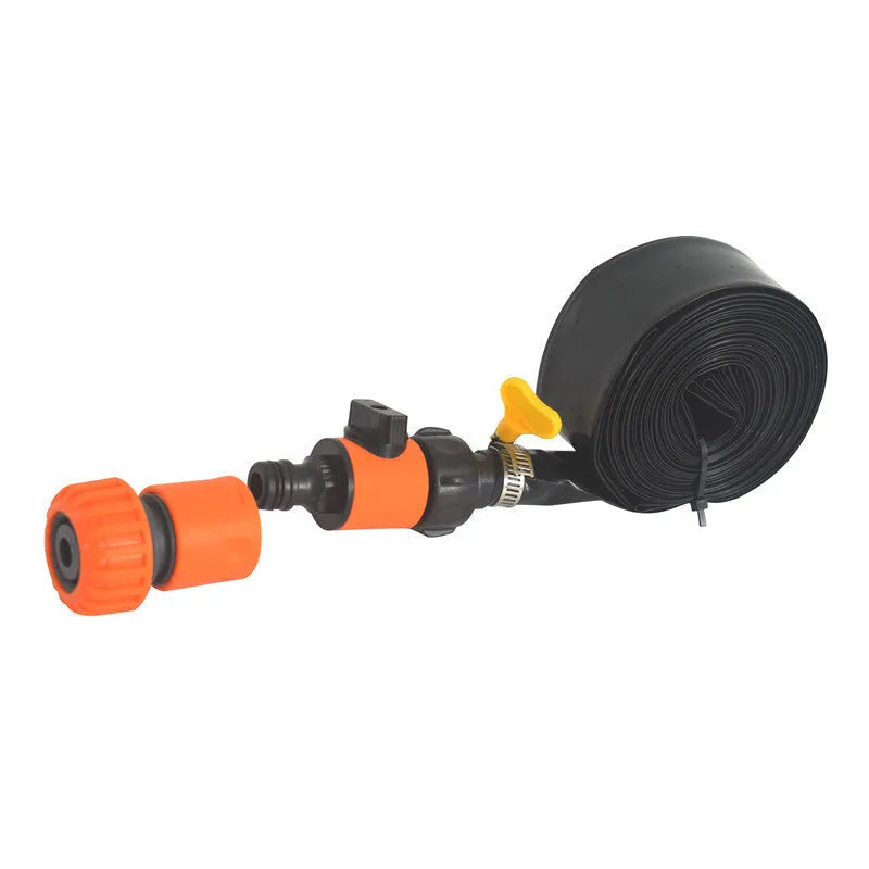 Portable garden sprinkler with solar water cooling in blue or orange with PVC switch