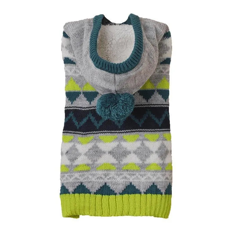 Classic diamond pattern pet sweater for dogs and cats in acrylic material