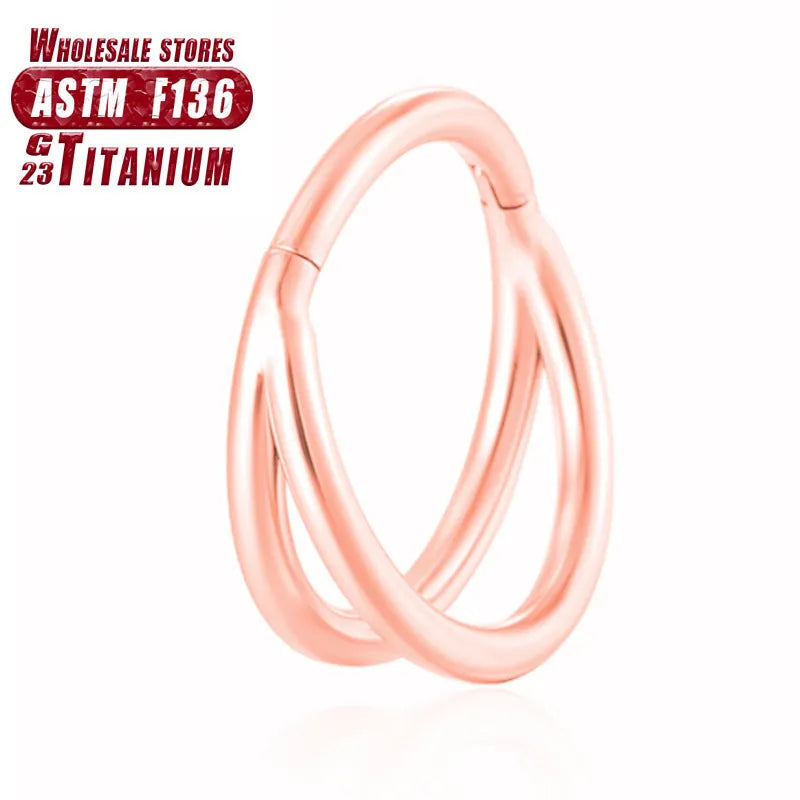 Titanium alloy fork-style nose ring body jewellery shown in silver finish.